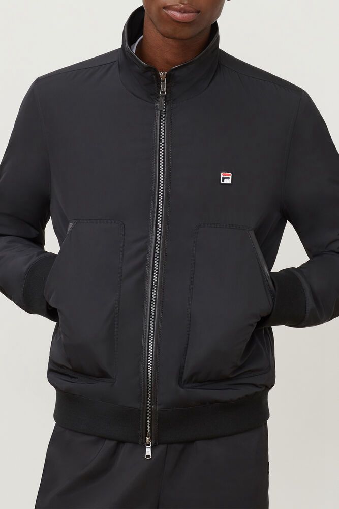 Fila Jacket Mens Black Milano Woven - Ireland 27168-GVBI